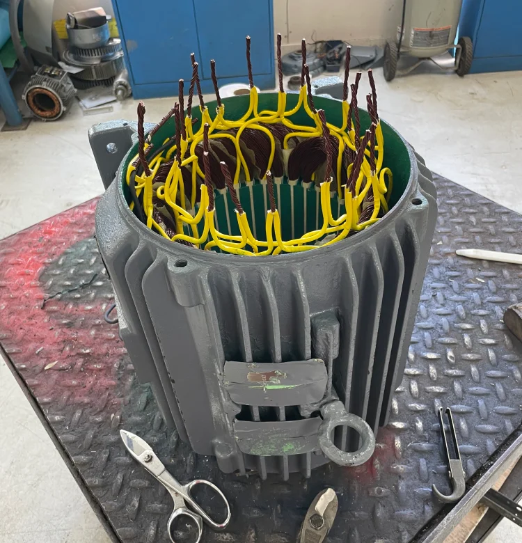 motor with yellow wiring